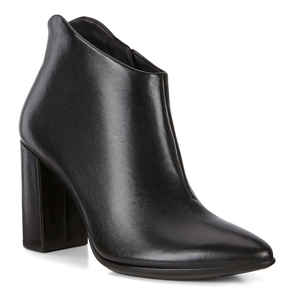 Ecco Shape 75 Pointy Block Womens Heeled Boots In Black Sales - India BOU-684517